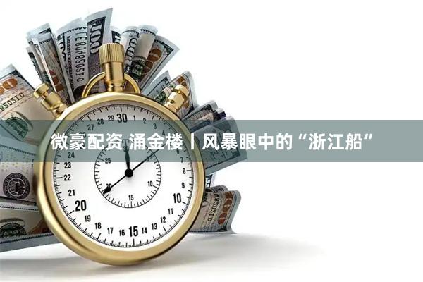 微豪配资 涌金楼丨风暴眼中的“浙江船”